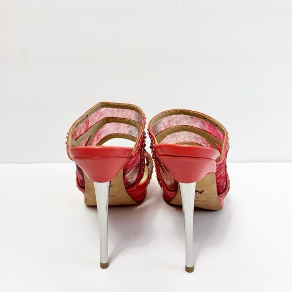 ABS VERO CORAL PINK AND SILVER WOMEN HEELS SIZE 8M NO BOX - Picture 6 of 7